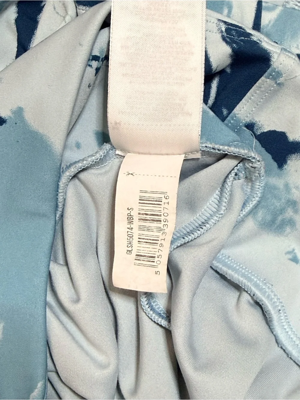 Gymshark Blue Marble Scrunch Seam Biker Shorts Size Small